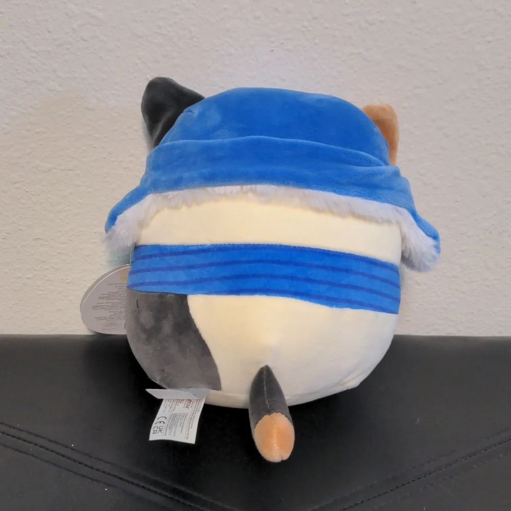 Squishmallows Cam The Cat Winter Hat And Scarf 7 Inches Cream And Blue